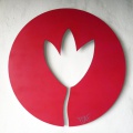 la Tulipe - transparence sur mur - diam 63cm