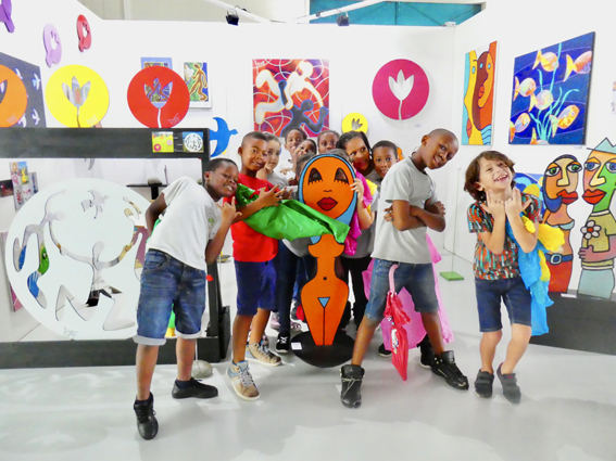 la journée des enfants sur le stand de Piaf au Pool Art Fair 2018 à Pointe à Pitre