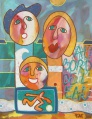 au bord de l'eau - 90x70 cm