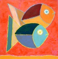 2 poissons - 20x20cm