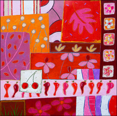 fleurs et fruits-70x70cm