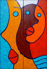 sa femme, son marin-2x30x90cm