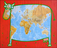 le monde vache-73X60cm