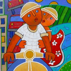 allons à la campagne - 70x70cm