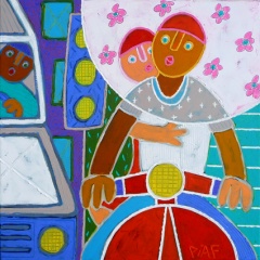 des fleurs dans les yeux - 70x70 cm