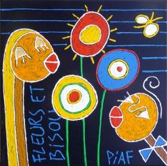 fleurs et bisous-30x30cm