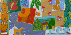 alamanda10 - Le chien jaune garde les clous (50x100cm).jpg